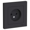 Розетка Atlas 1-ая без заземления карбон (5/20)