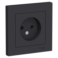 Розетка Atlas 1-ая без заземления карбон (5/20)