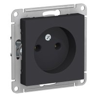 Механизм розетки Atlas 1-ая без заземления карбон (5/20)