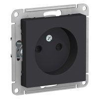 Механизм розетки AtlasDesign 1-ая без заземления шторки карбон (5/20)