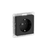 Механизм розетки AtlasDesign 1-ая с заземлением быстрозажимные клеммы карбон (20/160)