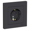 Розетки Atlas 1-ая с заземлением шторки карбон (5/20)