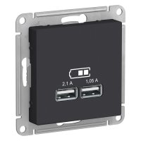 Механизм розетки Atlas USB карбон (10)