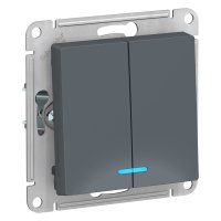 Механизм выключателя Atlas 2кл подсветка грифель (1/10)