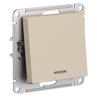 Механизм выключателя Atlas 1кл подсветка песочный (5/20)