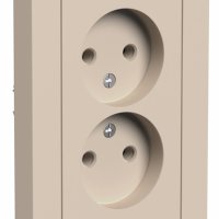 Розетка Atlas 2-ая без заземления песочный (6)