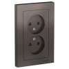 Розетка AtlasDesign 2-ая без заземления мокко (6)