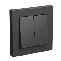Выключатель AtlasDesign 2кл базальт (15/90)