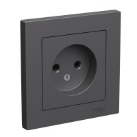 Розетка Atlas 1-ая без заземления базальт (5/20)