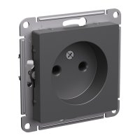 Механизм розетки Atlas 1-ая без заземления базальт (5/20)