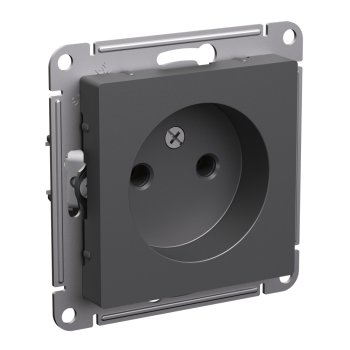Механизм розетки Atlas 1-ая без заземления базальт (5/20)