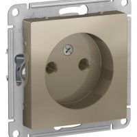 Механизм розетки Atlas 1-ая без заземления шампань (10)