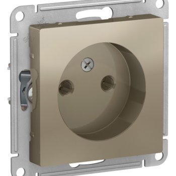 Механизм розетки Atlas 1-ая без заземления шампань (10)