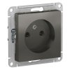 Механизм розетки Atlas 1-ая без заземления сталь (20)