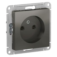 Механизм розетки Atlas 1-ая без заземления сталь (20)