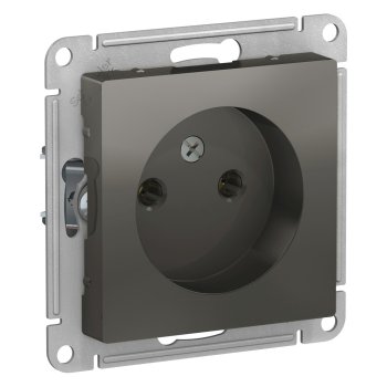 Механизм розетки Atlas 1-ая без заземления сталь (20)