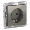 Механизм розетки Atlas 1-ая с заземлением сталь (5)