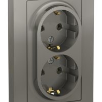 Розетка AtlasDesign 2-ая с/з сталь (6/36)