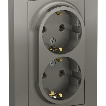 Розетка AtlasDesign 2-ая с/з сталь (6/36)