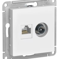 Механизм розетки AtlasDesign RJ45+телевизионная лотос (5)