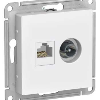 Механизм розетки AtlasDesign RJ45+телевизионная лотос (5)