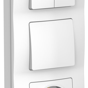 Блок Blanca 1кл +2кл + розетка с/з шторки белый (18)