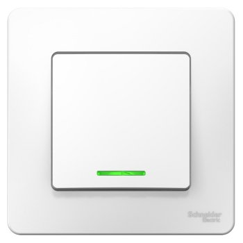 Выключатель Blanca 1-СП  6А подсветка белый (10)