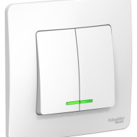 Выключатель Blanca 2-СП 6А подсветка белый (10)