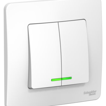 Выключатель Blanca 2-СП 6А подсветка белый (10)