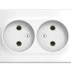 Розетка Blanca 2-ОП без заземления монтажная пластина белый (10)