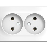 Розетка Blanca 2-ОП без заземления монтажная пластина белый (10)