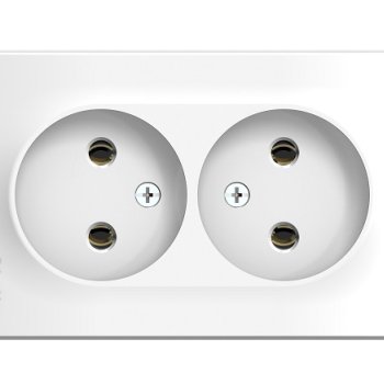 Розетка Blanca 2-ОП без заземления монтажная пластина белый (10)