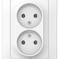 Розетка Blanca 2-СП без заземления белый (6/36)