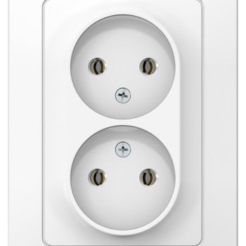 Розетка Blanca 2-СП без заземления белый (6/36)