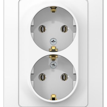 Розетка Blanca 2-СП с заземлением белый (6/36)