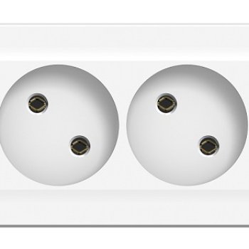 Розетка Blanca 4-ОП без заземления монтажная пластина белый (5)