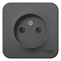 Розетка Blanca 1-ОП без заземления изолирующая пластина антрацит (18)