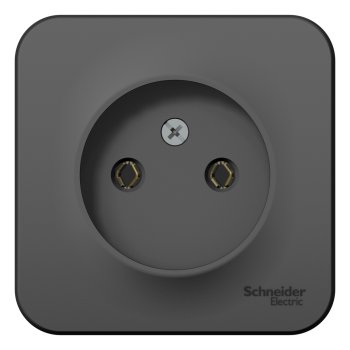 Розетка Blanca 1-ОП без заземления изолирующая пластина антрацит (18)