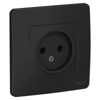Розетка Blanca 1-СП без заземления антрацит (10)