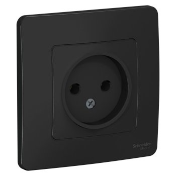 Розетка Blanca 1-СП без заземления антрацит (10)