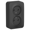 Розетка Blanca 2-ОП без заземления изолирующая пластина антрацит (10)