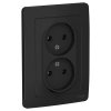 Розетка Blanca 2-СП без заземления антрацит (6/12)