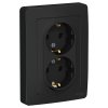 Розетка Blanca 2-СП с заземлением антрацит (6/12)