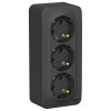 Розетка Blanca 3-ОП с заземлением изолирующая пластина антрацит (5)