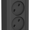 Розетка Blanca 4-ОП без заземления изолирующая пластина антрацит (5)