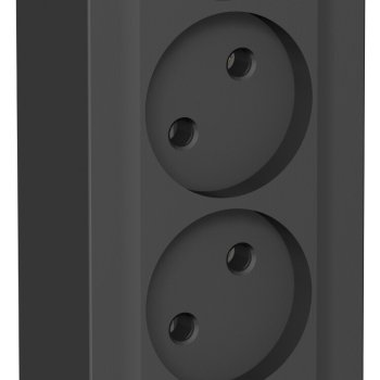 Розетка Blanca 4-ОП без заземления изолирующая пластина антрацит (5)