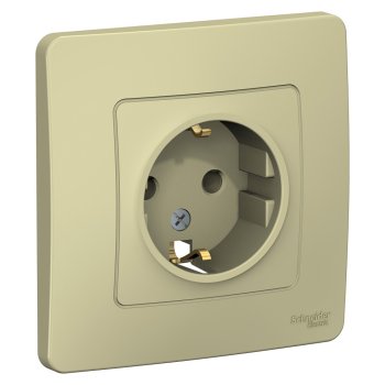 Розетка Blanca 1-СП с заземлением бежевый (10/20)