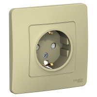 Розетка Blanca 1-СП с заземлением шторки бежевый (10/60)
