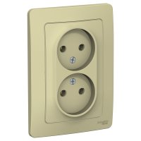 Розетка Blanca 2-СП без заземления белый (6/12)