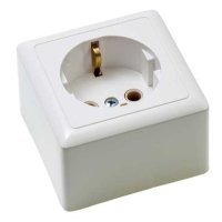 Розетка Хит 1-ОП с заземлением белый (132)